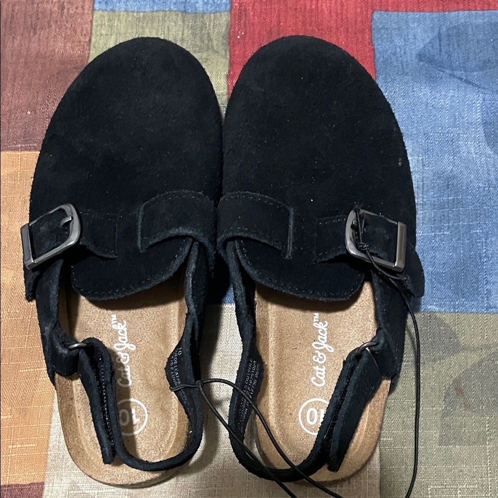 Corkys Black Suede Buckle Sandals